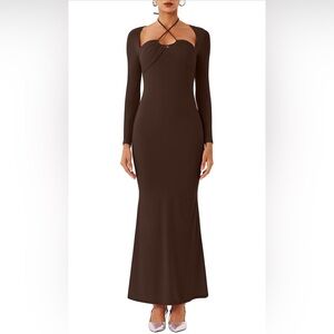 ReoRia Chocolate Long Sleeve Dress